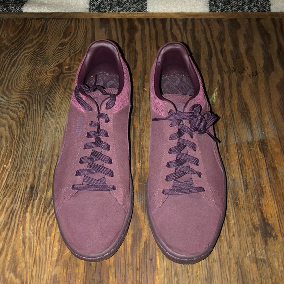 Men’s Puma clydes Marroon size 9 - Picture 2 of 3